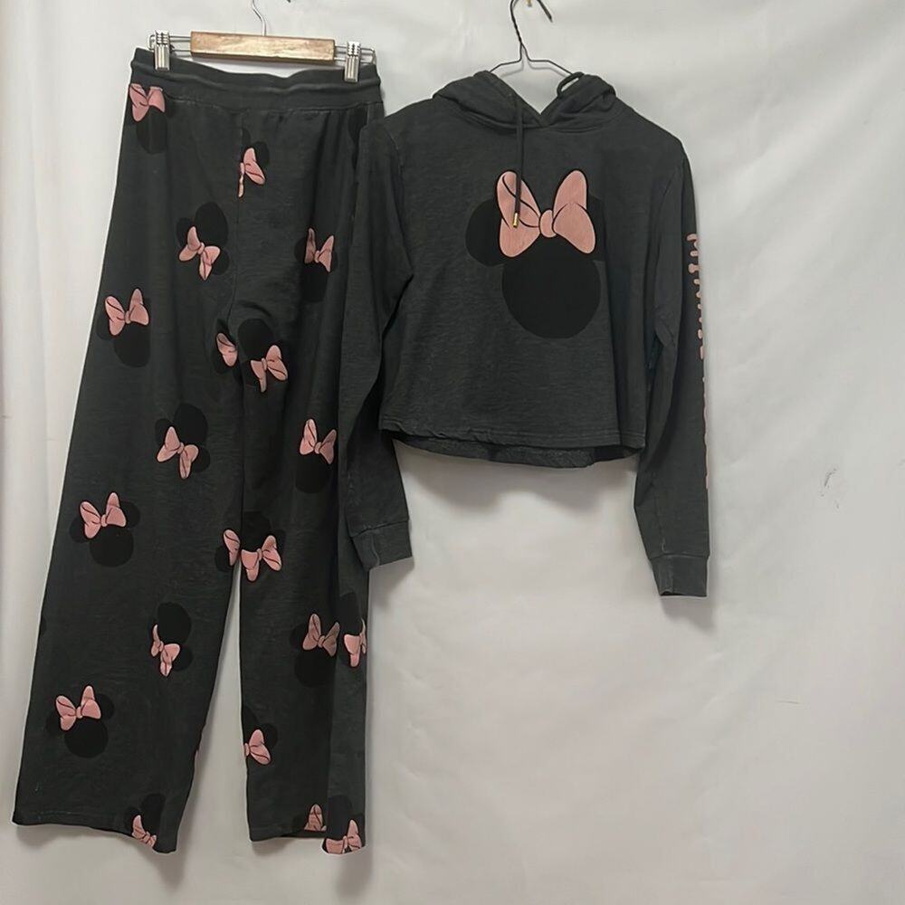 DISNEY MINI MOUSE LOGO CROPPED SWEATSUIT SIZE S
